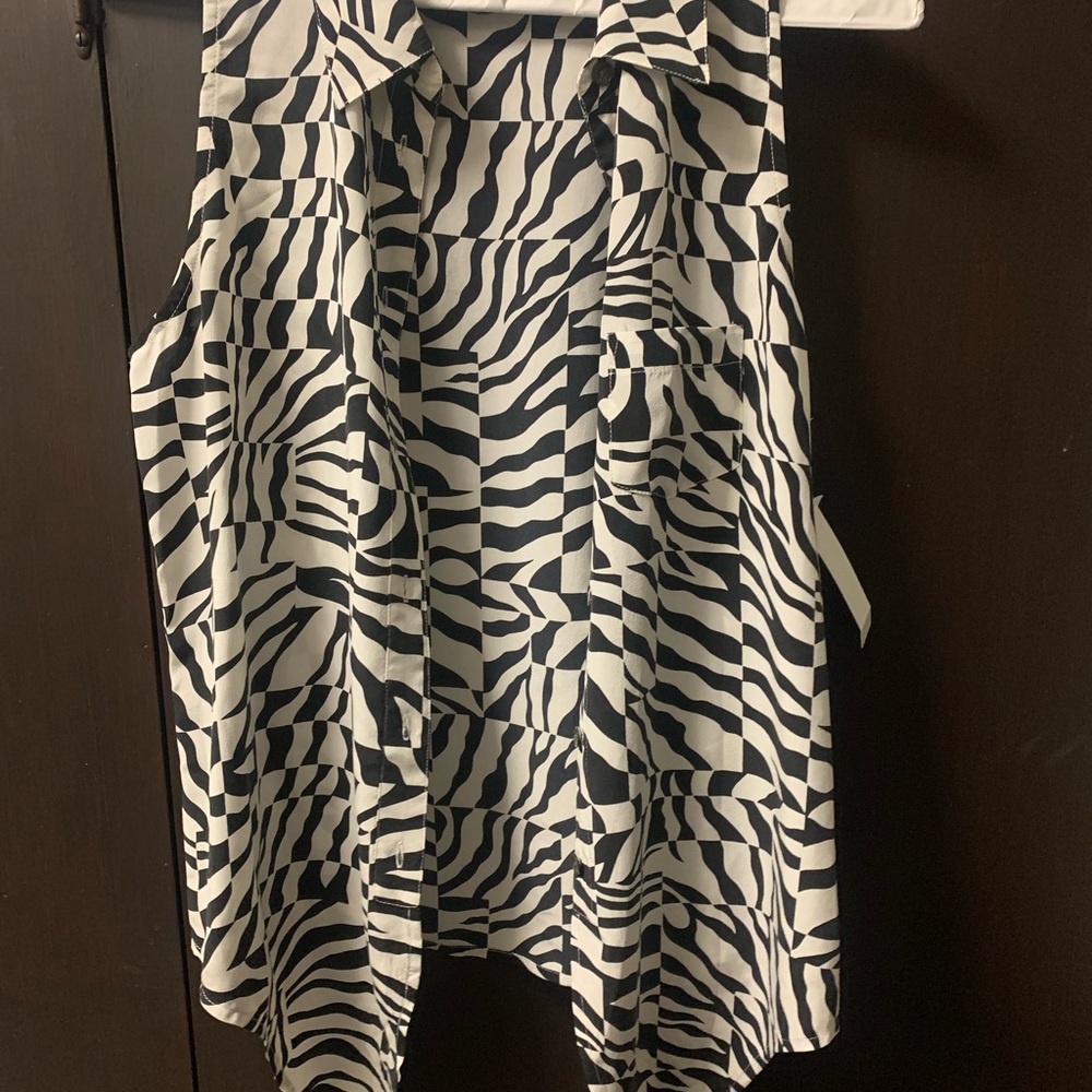 Equipment tie front silk blouse